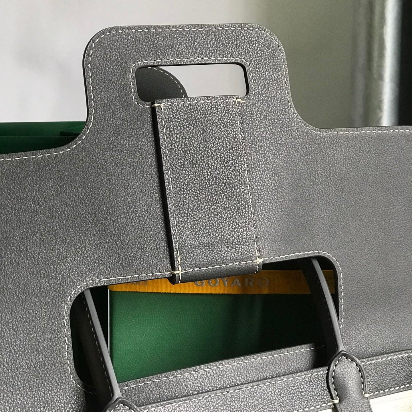 SAIGON SOUPLE BAG 34 IN GREY GOYARDINE CANVAS AND CALFSKIN Amelia Amelia