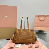 BIKER BAG 31 IN CARAMEL BROWN CALFSKIN Amelia Bags
