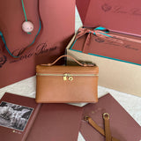 EXTRA POCKET L19 IN BRONZE BROWN GRAINED CALFSKIN WITH GOLD HARDWARE by Amelia