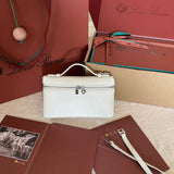 EXTRA POCKET L19 IN WHITE GRAINED CALFSKIN WITH SILVER HARDWARE Amelia