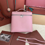 EXTRA POCKET BACKPACK L23.5 IN BAAmelia PINK CALFSKIN WITH SILVER HARDWARE