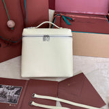 EXTRA POCKET BACKPACK L23.5 IN WHITE CALFSKIN WITH SILVER HARDWARE Amelia Amelia