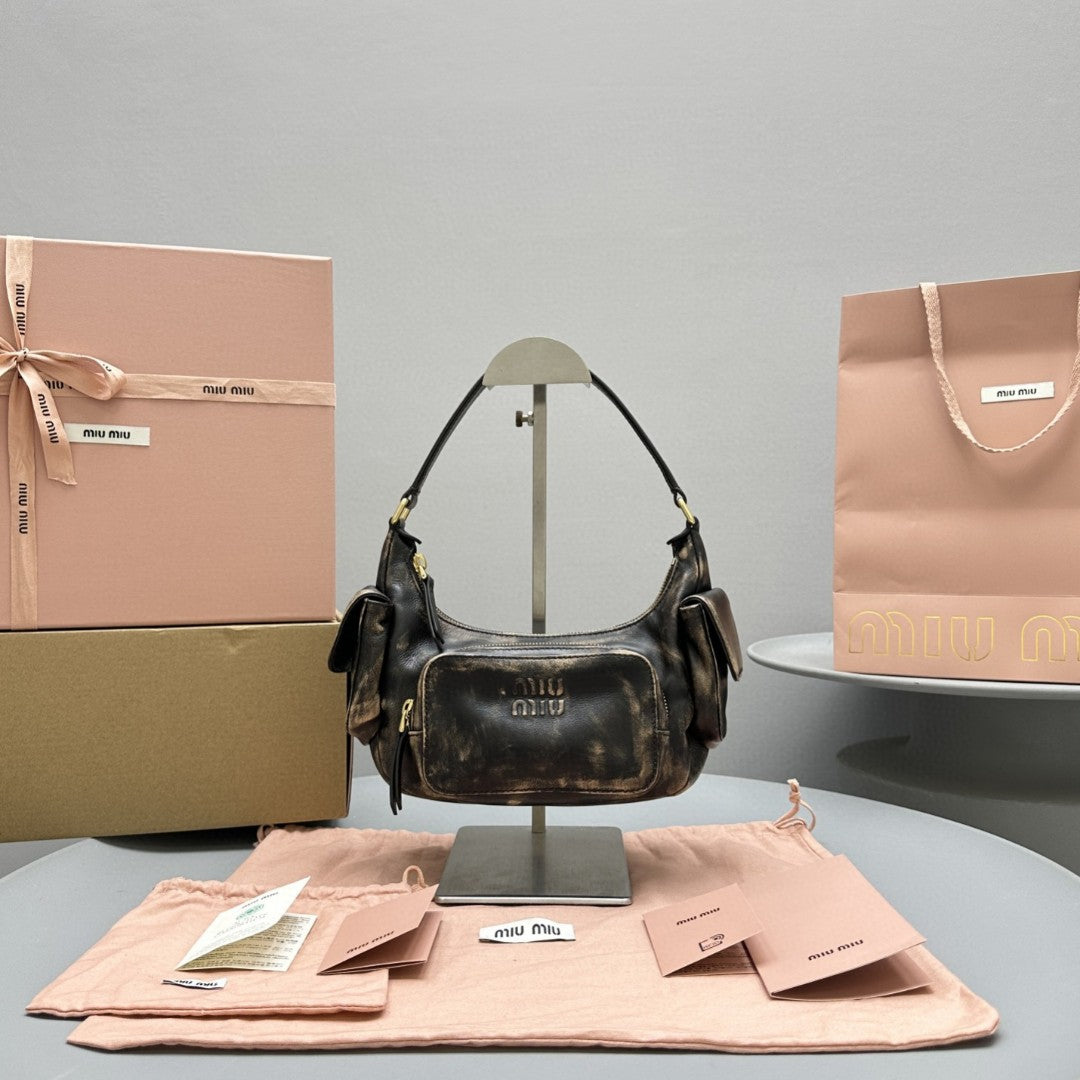 PUCKET BAG 21 IN MOCHA BROWN CALFSKIN Amelia