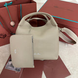 MEDIUM 36 BAG IN KHAKI BROWN CALFSKIN WITH SILVER HARDWARE Amelia Amelia