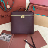 EXTRA POCKET BACKPACK L23.5 IN WINE PURPLE CALFSKIN WITH GOLD HARDWARE Amelia