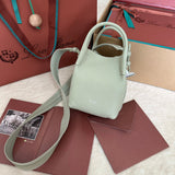 MICRO BALE BAG IN LIGHT GREEN CALFSKIN by Amelia