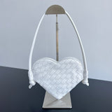 SOLSTICE HEART SHAPE 22 IN WHITE LAMBSKIN Amelia Amelia