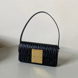MEDIUM FLAP BAG 22 IN BLACK QUILTED ALLOVER CALFSKIN