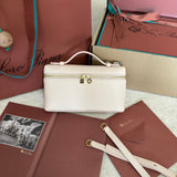 EXTRA POCKET L19 IN WHITE CREAM CALFSKIN WITH GOLD HARDWARE by Amelia