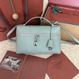 EXTRA BAG L27 IN POWDER BLUE SMOOTH CALFSKIN by Amelia