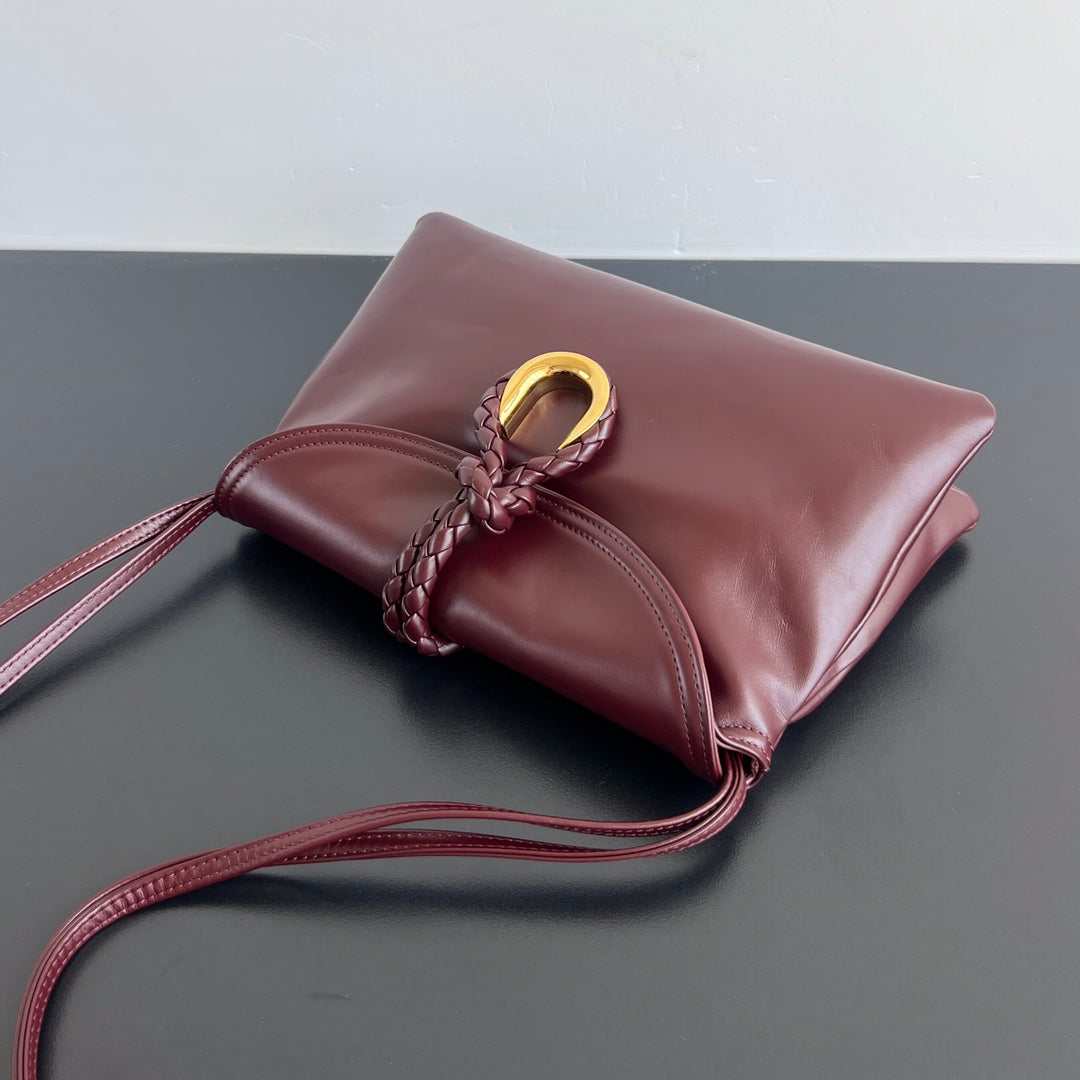 SMALL LIBERTA 27 IN WINE RED SMOOTH CALFSKIN GOLD HARDWARE Amelia Amelia