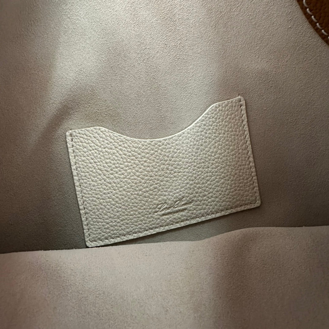 BOAmeliaIN SHOULDER BAG 32 IN WHITE MIX BRONZE BROWN CALFSKIN WITH GOLD HARDWARE