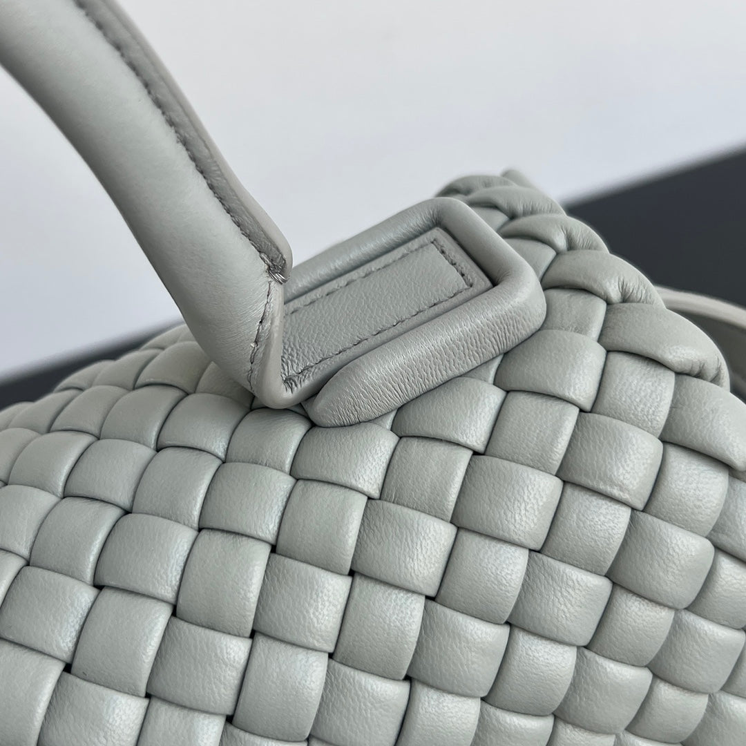 PATTI SHOULDER BAG 26 IN RHINO GRAY LAMBSKIN Amelia Amelia