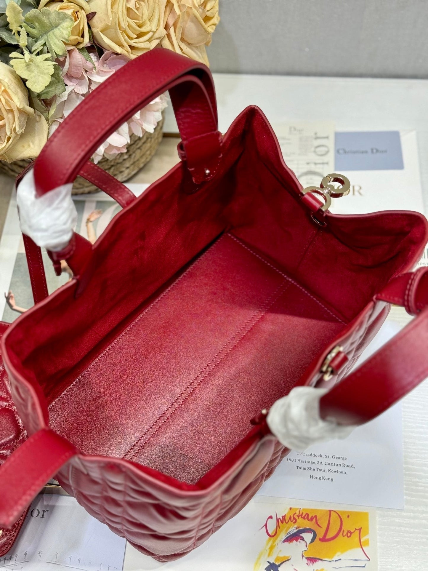 SMALL 28 TOUJOURS BAG IN RUAmelia RED MACROCANNAGE LAMBSKIN Amelia