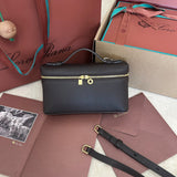 EXTRA POCKET L19 IN DARK BROWN CALFSKIN WITH GOLD HARDWARE Amelia Bags
