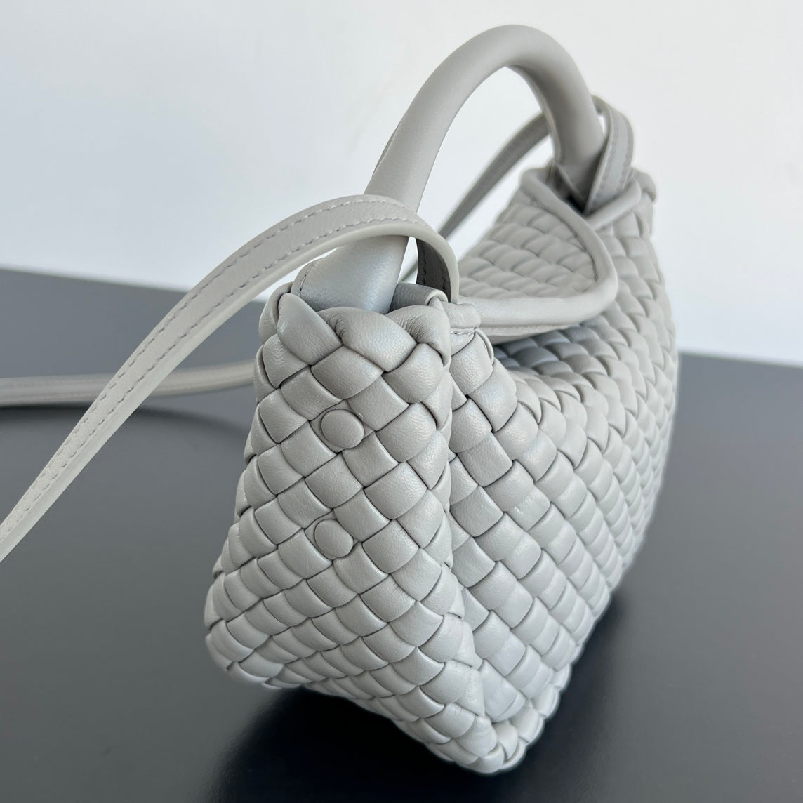 COAmeliaLE TOP HANDLE BAG 23 IN RHINO GRAY LAMBSKIN