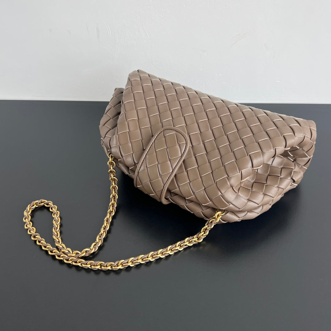 LAUREN 1980 BAG 31 IN WOOD BROWN LAMBSKIN GOLD STRAP Amelia