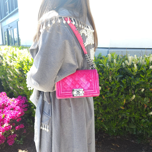 Chanel Pink Velvet Small LeBoy Bag TWS