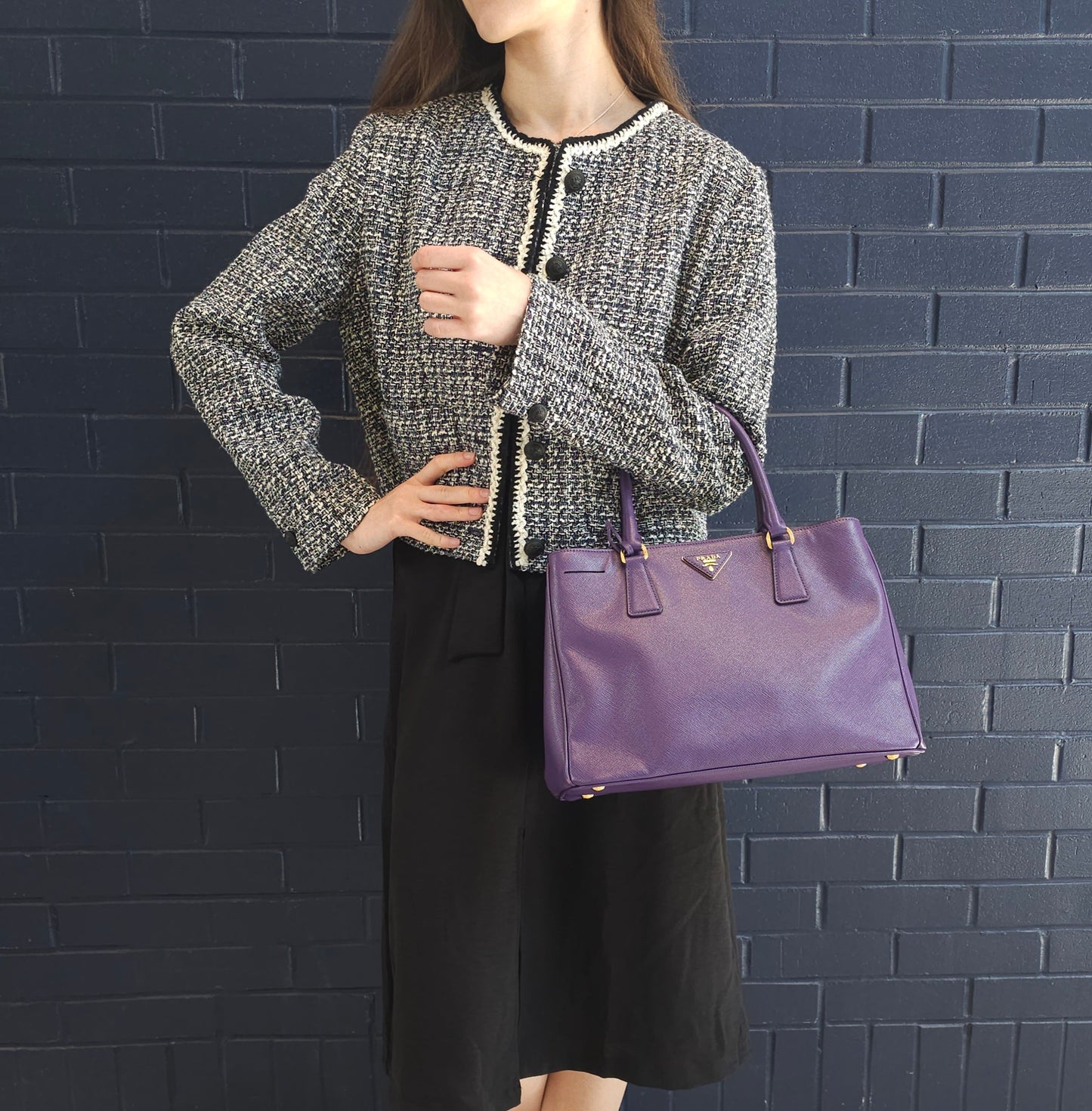 Prada Purple Saffiano Lux Leather Galleria tote TWS
