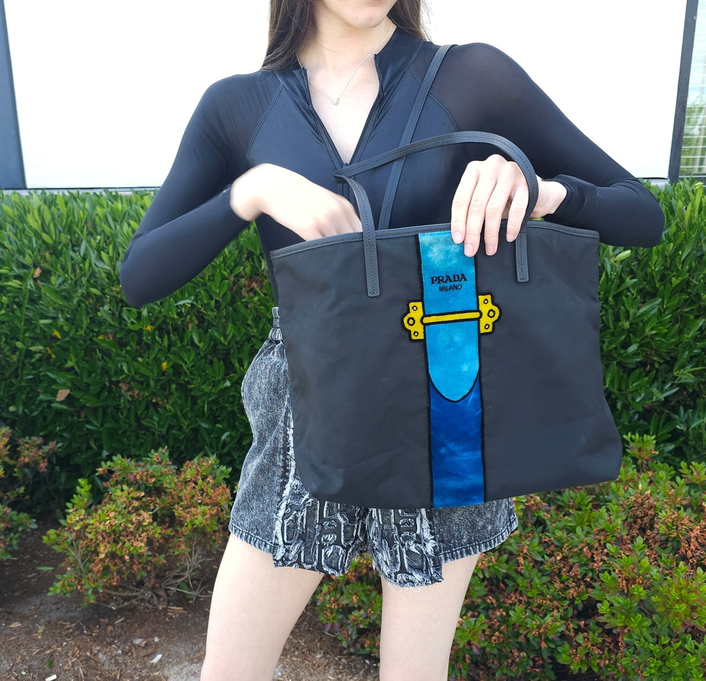 Prada Fabric Velvet Tote Bag