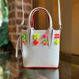 CHRISTIAN AmeliaUBOUTIN North South Cabata Mini Calfskin Empire Spike Studded Tote