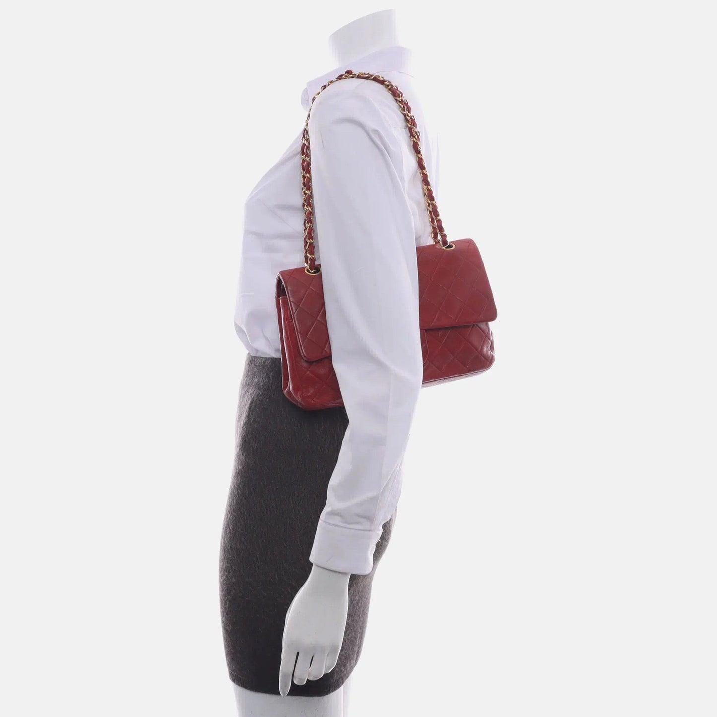 Chanel Classic Flap   1989 Red Lambskin Leather with 24k Gold Hardware