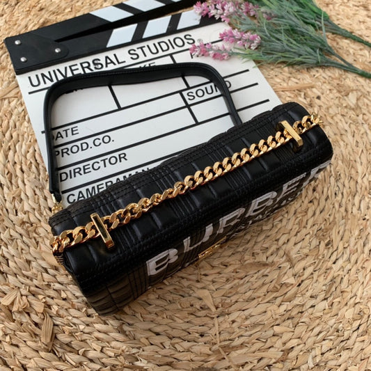 B-Berry - BB  Horseferry Print Quilted Small Lola Bag Monogram Black For Women, Bags 9in/23cm