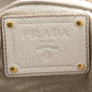 Prada Ivory Leather Gold Chain Hobo Handbag