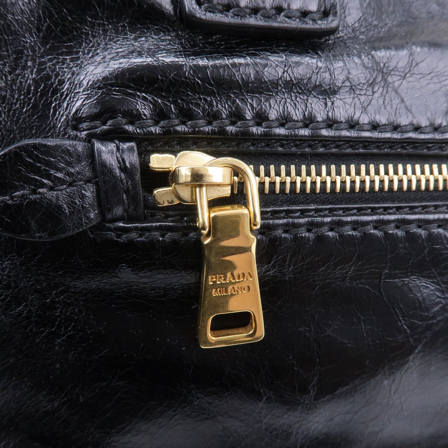 Prada Leather 2WAY Bag Shoulder Bag Hand Bag Black BN2151