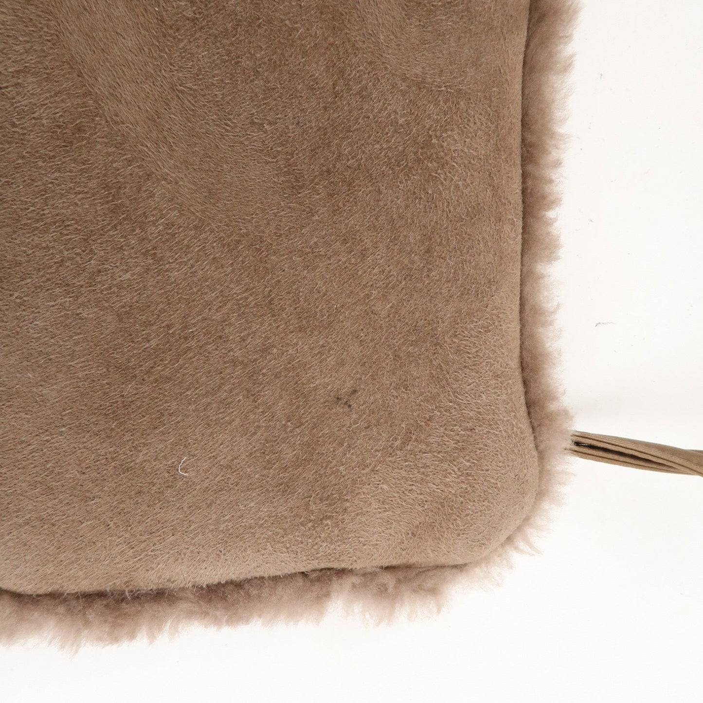 CHANEL Nubuck Fur Leather Shoulder Bag Hand Bag Beige
