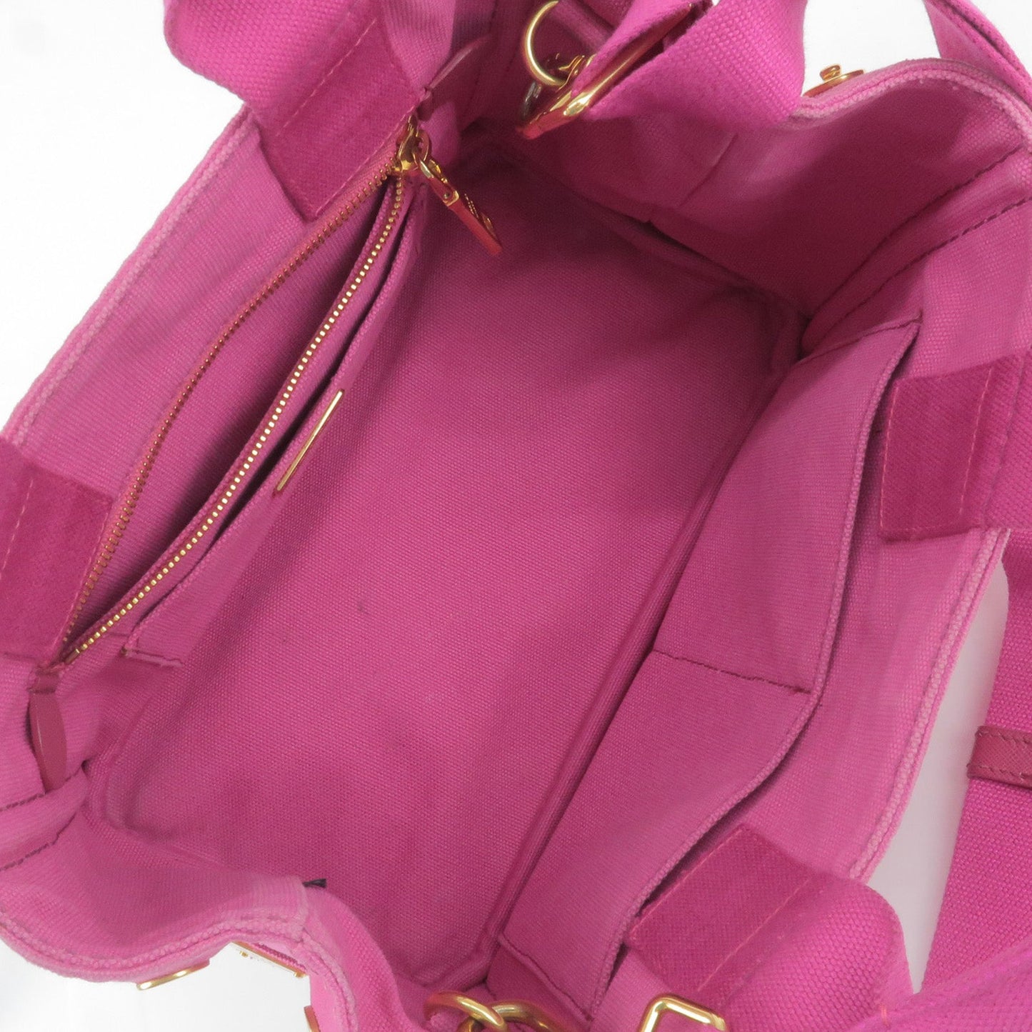 Prada Canapa Mini Canvas 2Way Bag Shoulder Bag Pink 1GB439