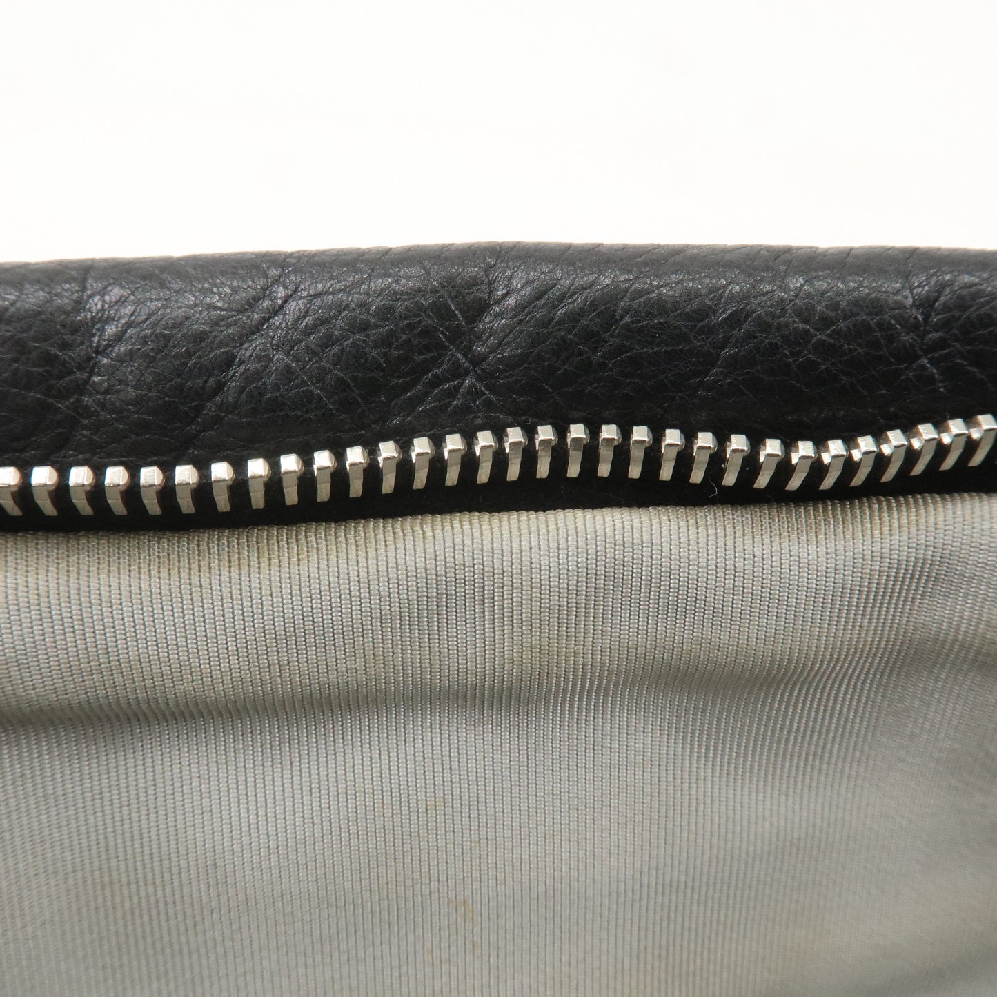 CHANEL Leather Chain Shoulder Bag Hand Bag Black Silver HDW