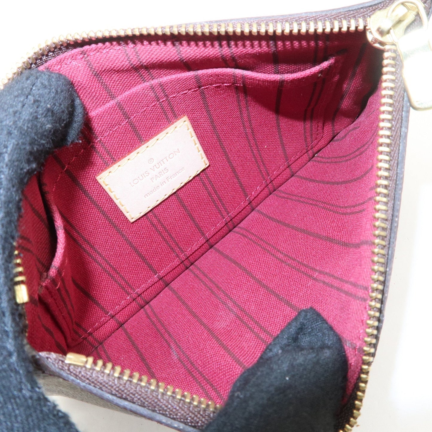 Louis Vuitton Monogram Pouch For Neverfull PM Brown Fuchsia
