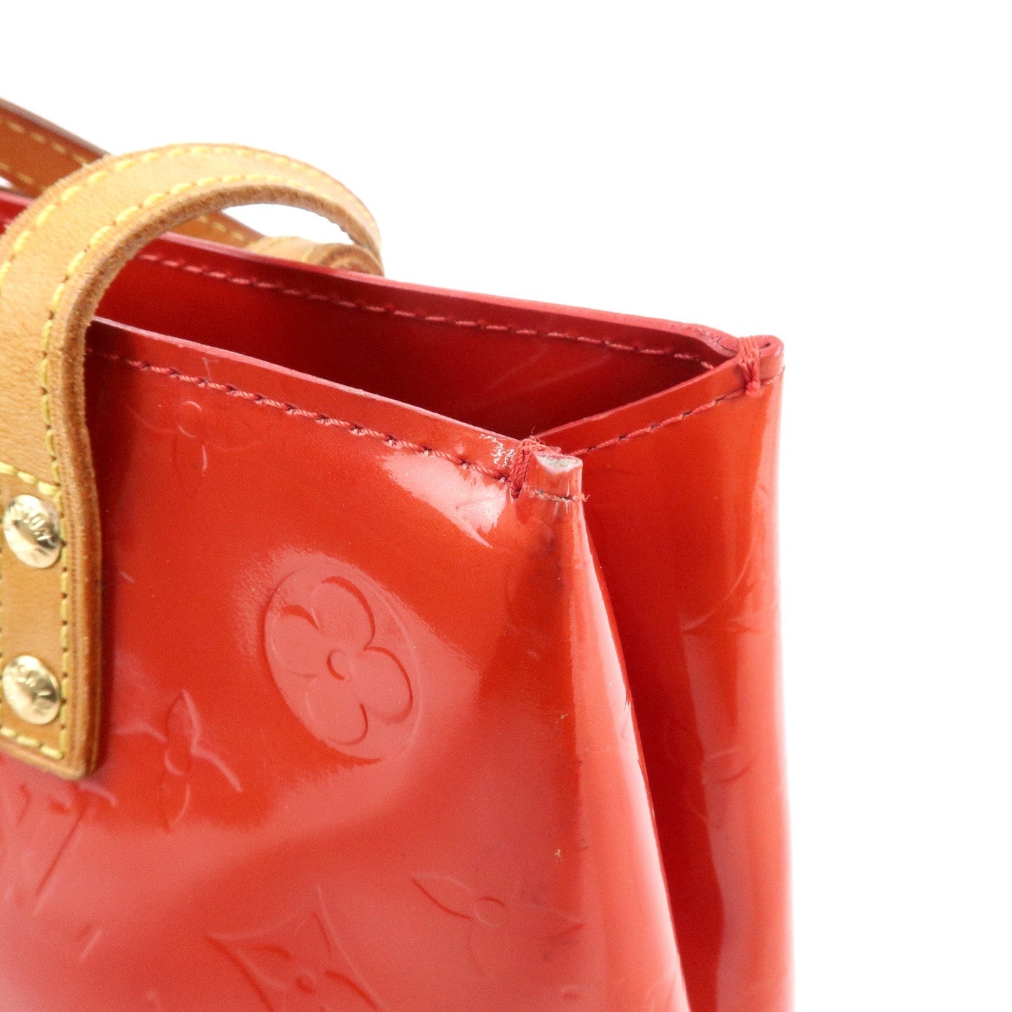 Louis Vuitton Monogram Vernis Lead PM Hand Bag Rouge M91088