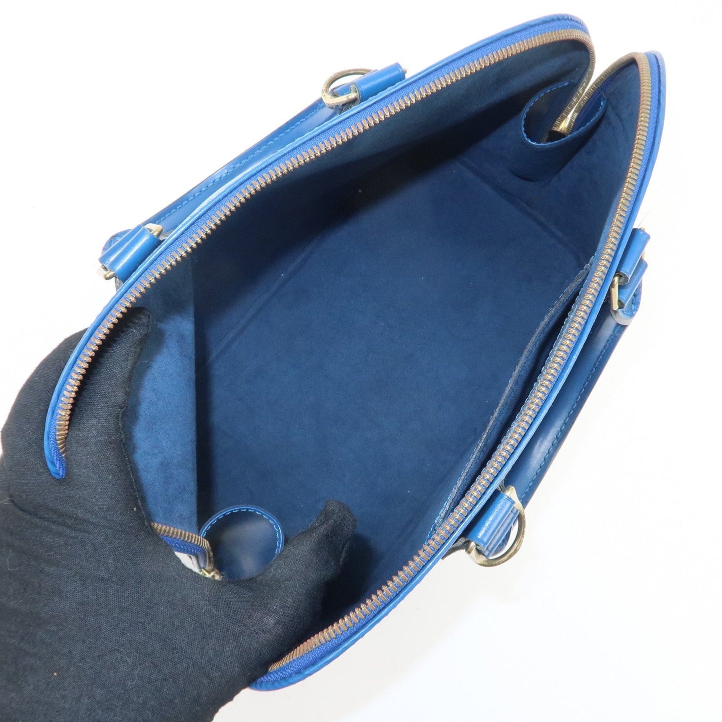 Louis Vuitton Epi Alma Hand Bag Shoulder Bag Toledo Blue M52145