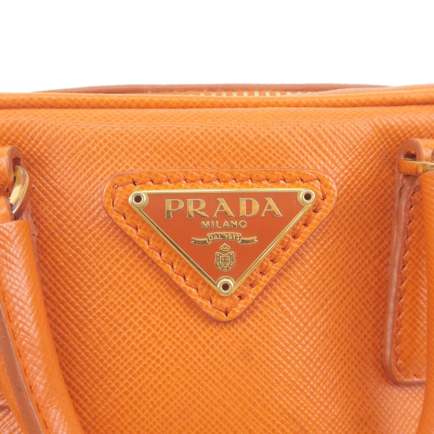 Prada Logo Leather Chain 2Way Bag Shoulder Bag Orenge BL0705