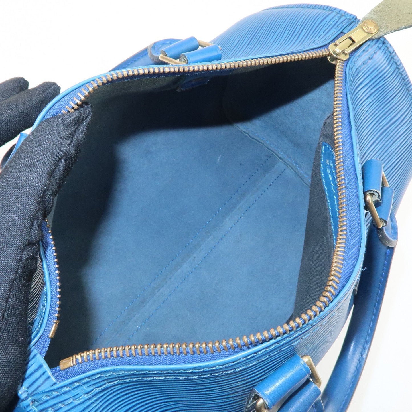 Louis Vuitton Epi Speedy 30 Hand Bag Boston Bag Blue M43005
