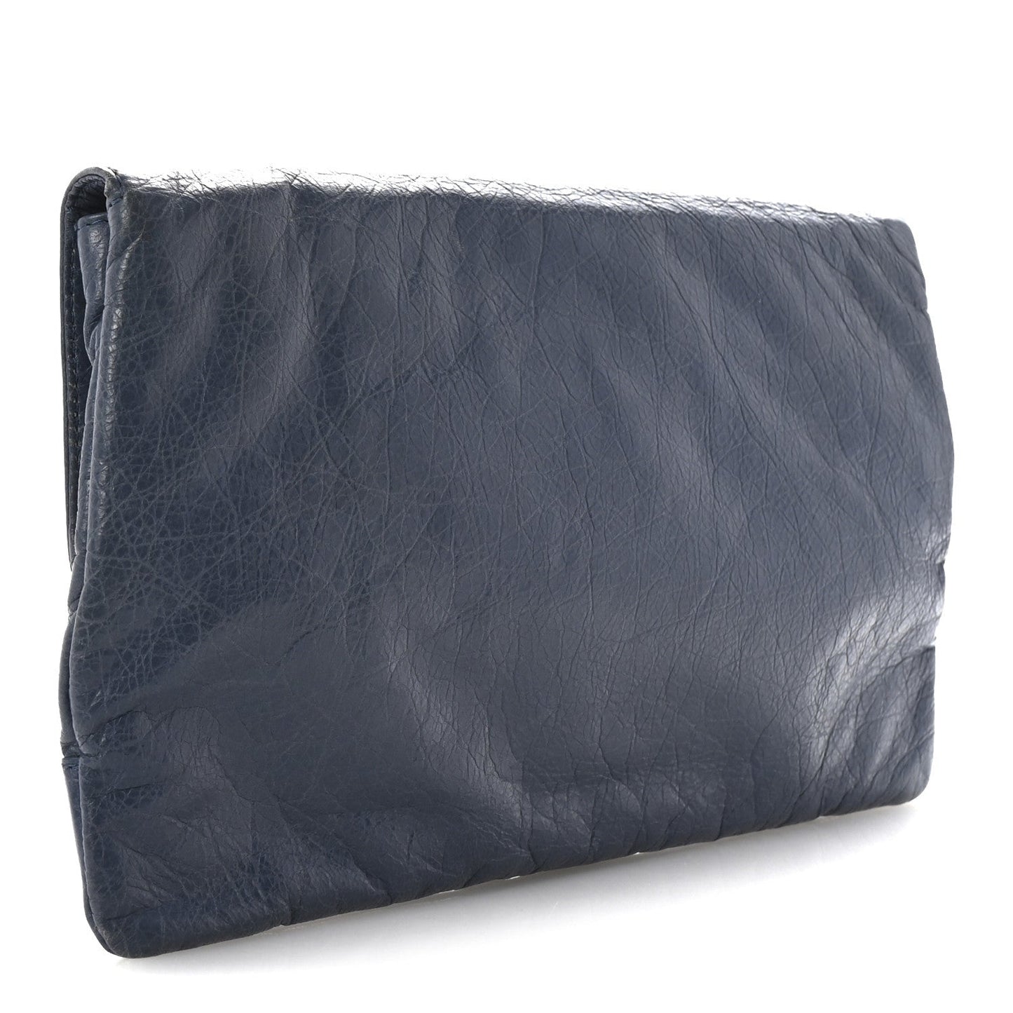 Balenciaga Agneau Classic Hardware Envelope Clutch Bleu Persan