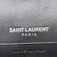 Saint Laurent Patent Grain De Poudre Matelasse Chevron Monogram Chain Wallet Blue Majorelle