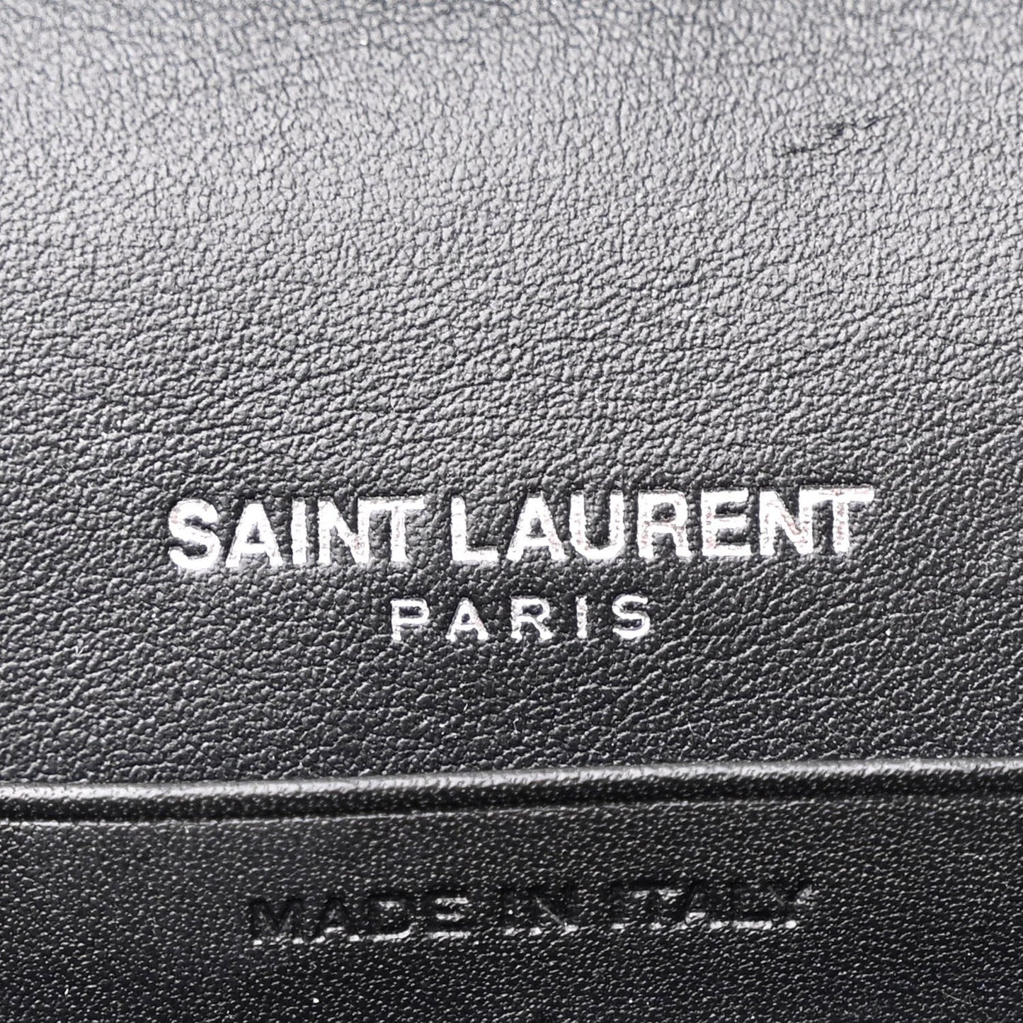 Saint Laurent Patent Grain De Poudre Matelasse Chevron Monogram Chain Wallet Blue Majorelle