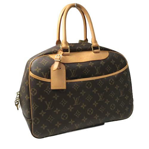 Louis Vuitton Deauville Travel Bag Leather Monogram Brown