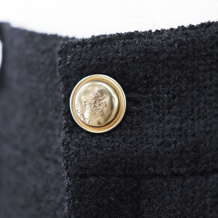 Gucci Wide Cropped Wool Tweed Pants