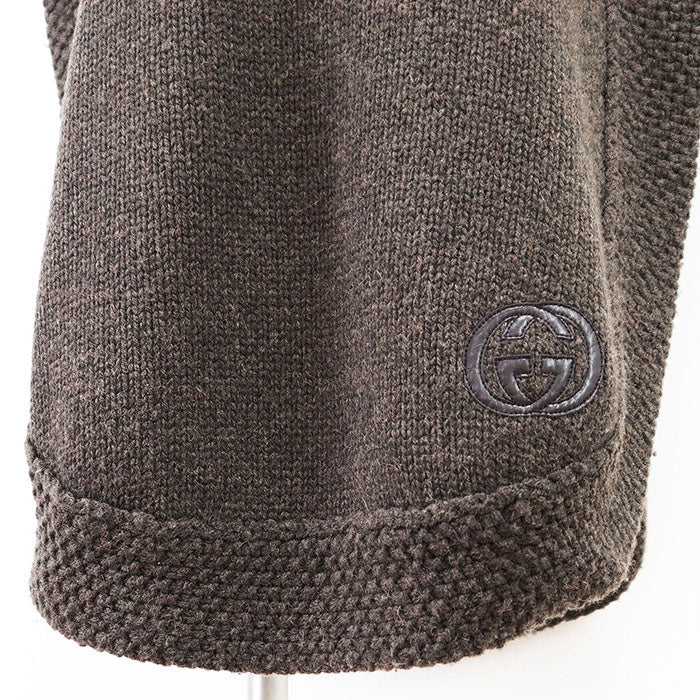 Gucci GG Interlocking Camel Knit Cape