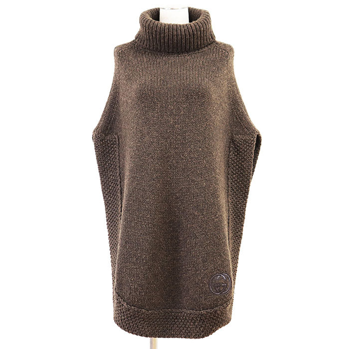 Gucci GG Interlocking Camel Knit Cape
