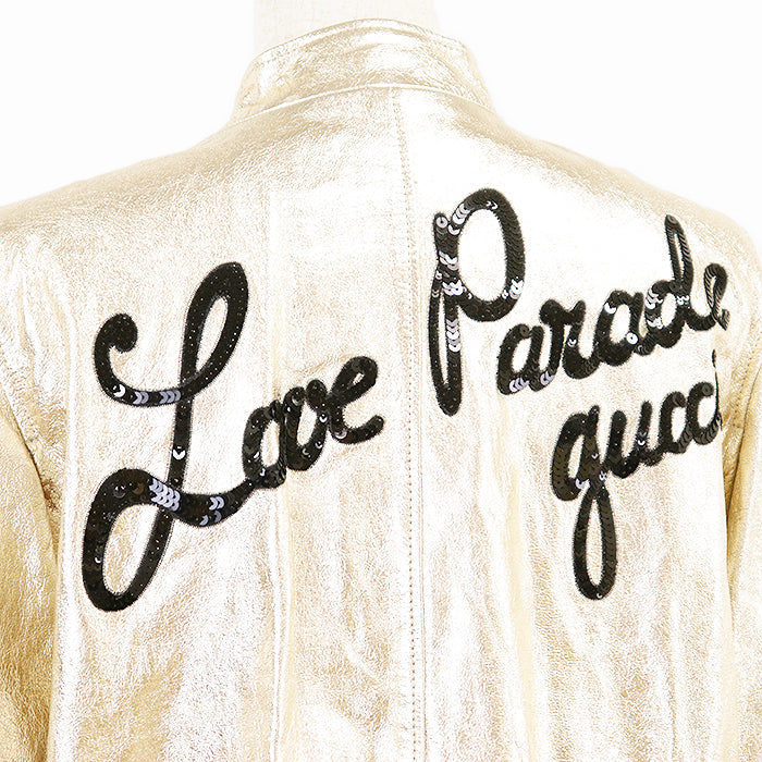 Gucci Love Parade Metallic Lamb Leather Jacket