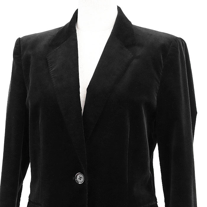 Gucci Velour Cotton Blend Tailored Jacket