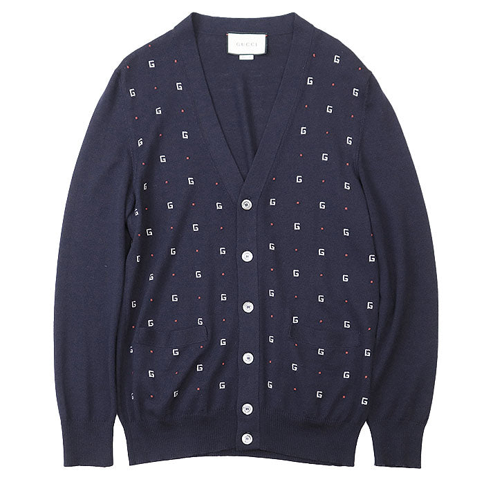 Gucci GG Pattern Wool Cardigan Knitwear