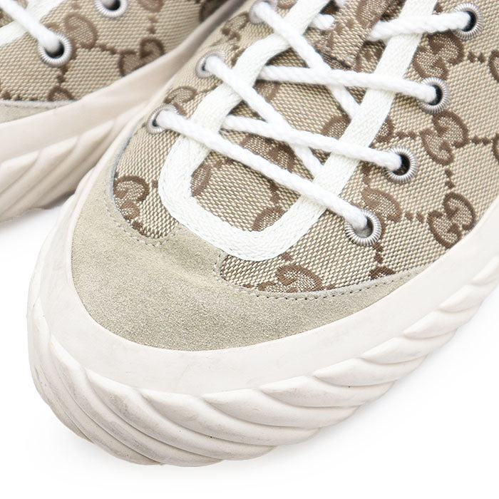 Gucci GG Monogram Canvas Suede Sneakers
