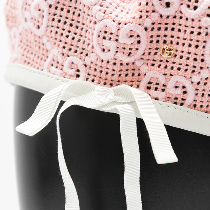Gucci GG Monogram Embroidery Cotton Blend Beret