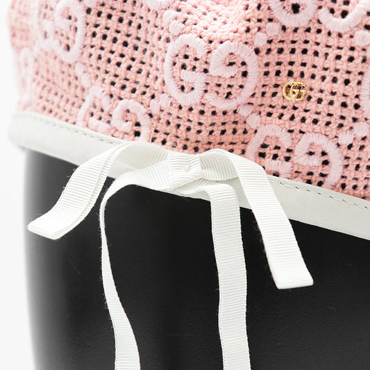 Gucci GG Monogram Embroidery Cotton Blend Beret